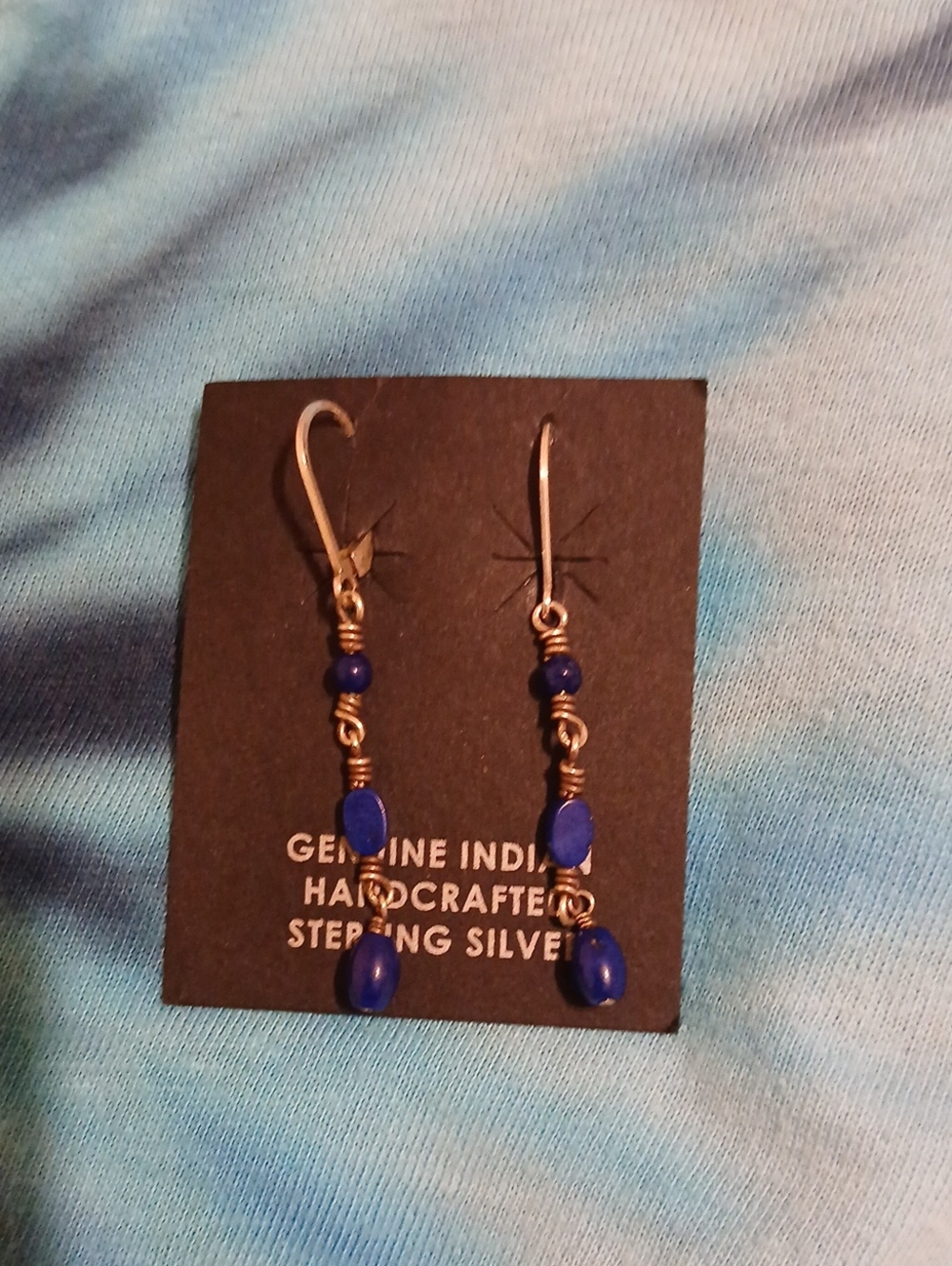 Handcrafted Sterling Silver Blue Drop Earrings